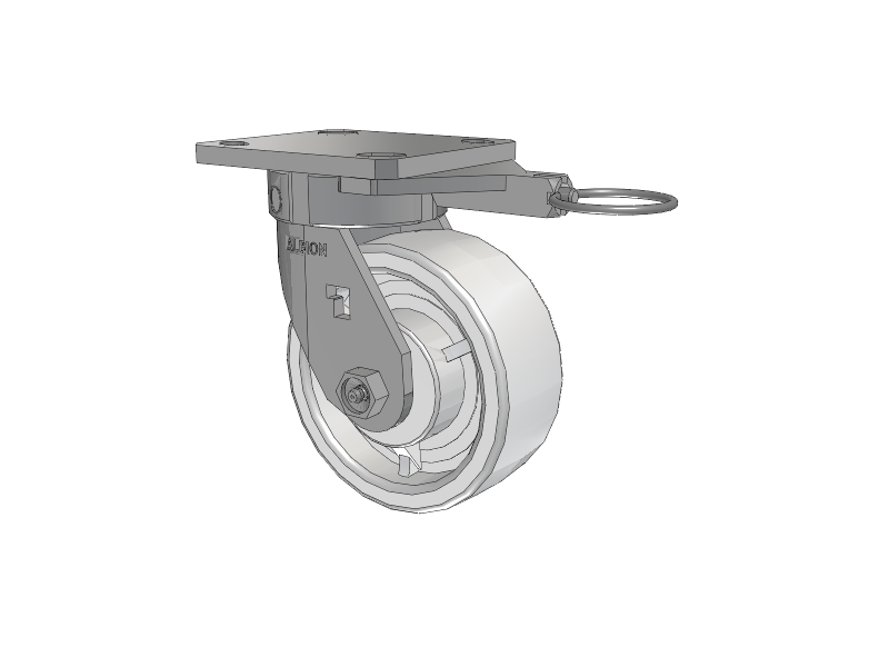 120 Series Top Plate Swivel Caster with 5 x 2 White Nylon NW - White Nylon Wheel
