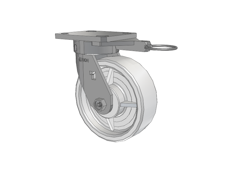 120 Series Top Plate Swivel Caster with 6 x 2 White Nylon NW - White Nylon Wheel