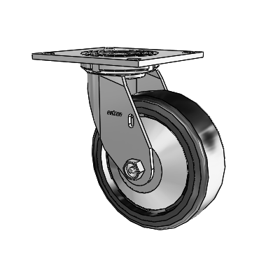 4 Series 2 Inch Wide Top Plate Swivel Caster with 6 x 2 Trans-forma LT (Flat) Wheel