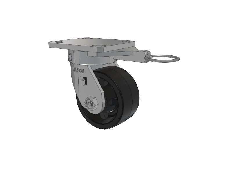 120 Series Top Plate Swivel Caster with 4 x 2 Black Polypropylene PB - Polypropylene Wheel