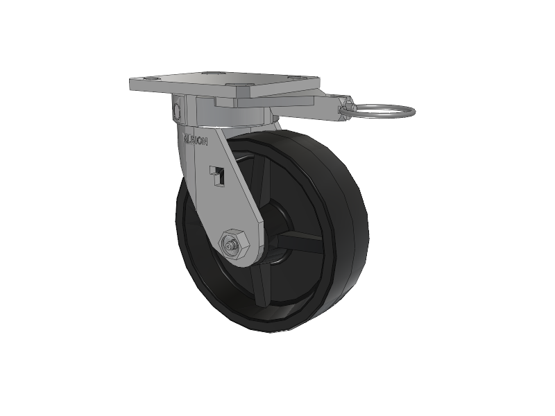 120 Series Top Plate Swivel Caster with 6 x 2 Black Polypropylene PB - Polypropylene Wheel
