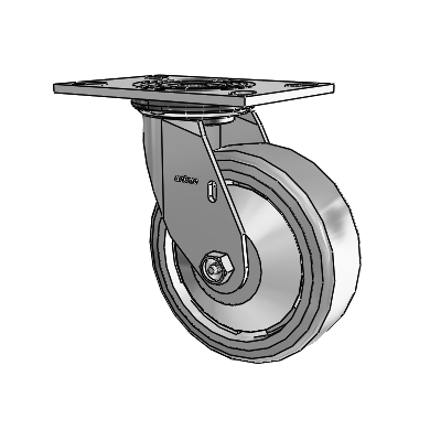 4 Series 2 Inch Wide Top Plate Swivel Caster with 6 x 2 Trans-forma (Flat) Wheel