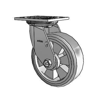 4 Series 2 Inch Wide Top Plate Swivel Caster with 6 x 2 Trans-forma (Flat) Wheel