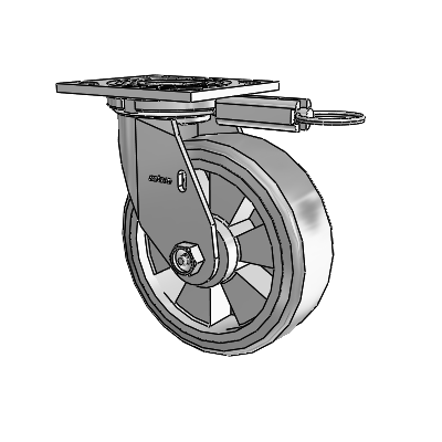 4 Series 2 Inch Wide Top Plate Swivel Caster with 6 x 2 Trans-forma (Flat) Wheel