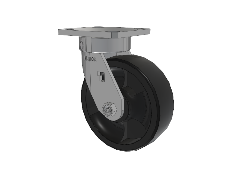 120 Series Top Plate Swivel Caster with 6 x 2 Black Polypropylene RT - Glass-Filled Polypropylene Wheel