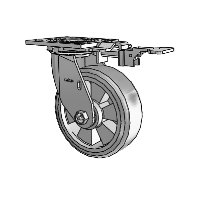 4 Series 2 Inch Wide Top Plate Swivel Caster with 6 x 2 Trans-forma (Flat) Wheel