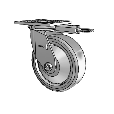 4 Series 2 Inch Wide Top Plate Swivel Caster Caster with 6 x 2 Trans-forma HD (Flat) Wheel