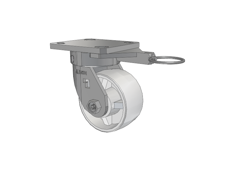 120 Series Top Plate Swivel Caster with 4 x 2 White Polypropylene RW - Polypropylene (Retort) Wheel
