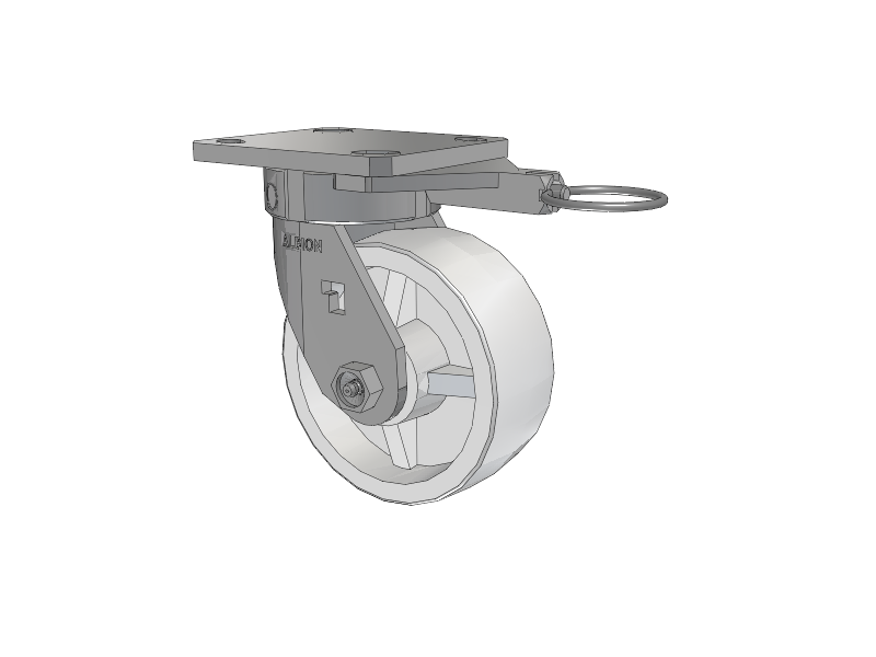 120 Series Top Plate Swivel Caster with 5 x 2 White Polypropylene RW - Polypropylene (Retort) Wheel