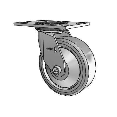 4 Series 2 Inch Wide Top Plate Swivel Caster Caster with 6 x 2 Trans-forma HD (Flat) Wheel