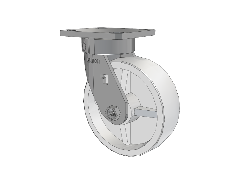120 Series Top Plate Swivel Caster with 6 x 2 White Polypropylene RW - Polypropylene (Retort) Wheel