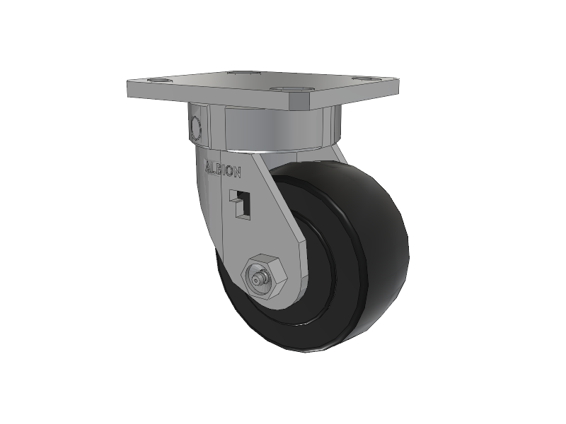 120 Series Top Plate Swivel Caster with 4 x 2 Black Phenolic Resin TH - Phenolic (Straight Sided) Wheel