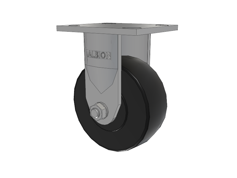 120 Series Top Plate Rigid Caster with 5 x 2 Black Phenolic Resin TH - Phenolic (Straight Sided) Wheel