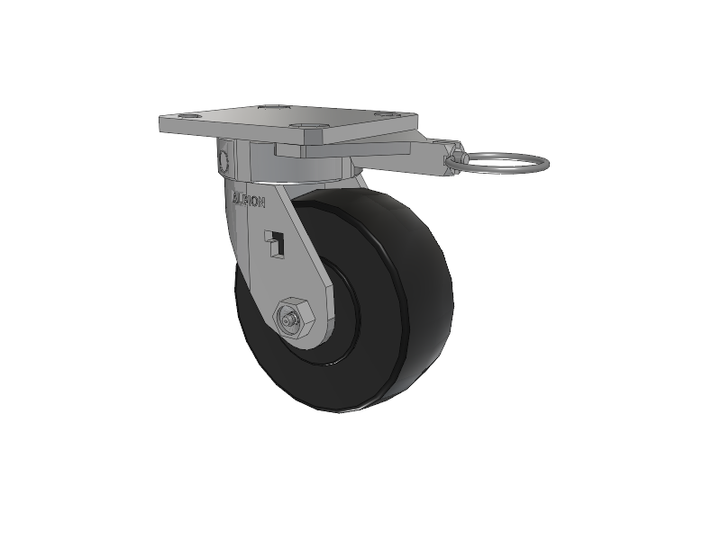 120 Series Top Plate Swivel Caster with 5 x 2 Black Phenolic Resin TH - Phenolic (Straight Sided) Wheel