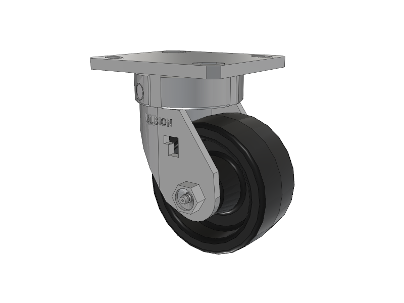 120 Series Top Plate Swivel Caster with 4 x 2 Black Phenolic Resin TM - Phenolic Wheel