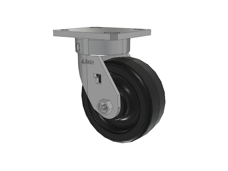 120 Series Top Plate Swivel Caster with 5 x 2 Black Phenolic Resin TM - Phenolic Wheel