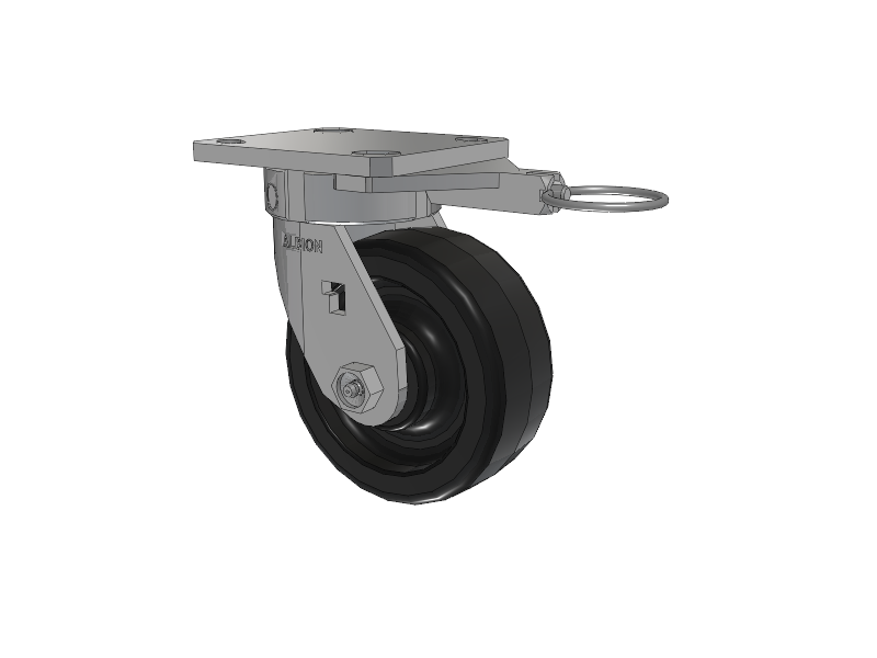120 Series Top Plate Swivel Caster with 5 x 2 Black Phenolic Resin TM - Phenolic Wheel