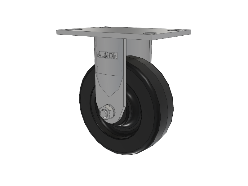 120 Series Top Plate Rigid Caster with 6 x 2 Black Phenolic Resin TM - Phenolic Wheel