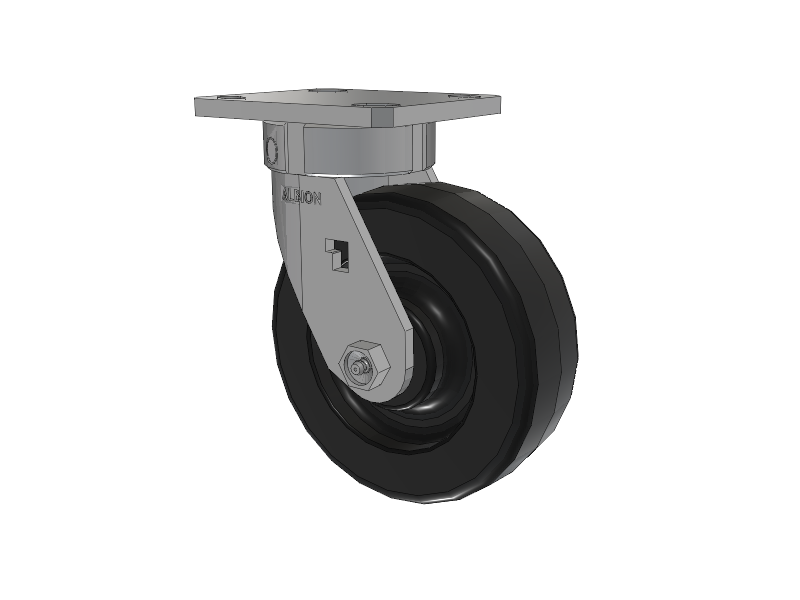 120 Series Top Plate Swivel Caster with 6 x 2 Black Phenolic Resin TM - Phenolic Wheel