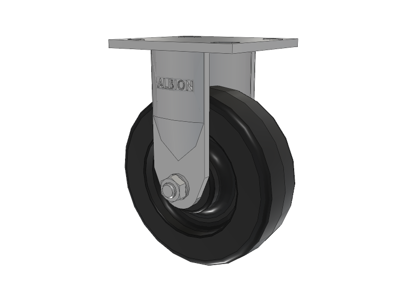 120 Series Top Plate Rigid Caster with 6 x 2 Black Phenolic Resin TM - Phenolic Wheel