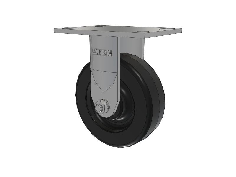 120 Series Top Plate Rigid Caster with 6 x 2 Black Phenolic Resin TM - Phenolic Wheel