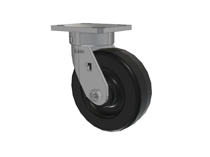 120 Series Top Plate Swivel Caster with 6 x 2 Black Phenolic Resin TM - Phenolic Wheel