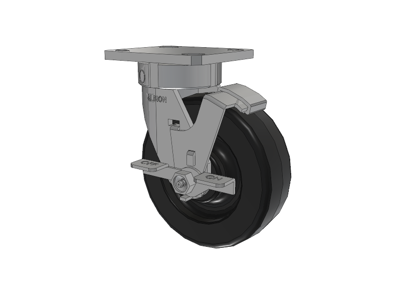 120 Series Top Plate Swivel Caster with 6 x 2 Black Phenolic Resin TM - Phenolic Wheel and Stainless Steel Face Brake
