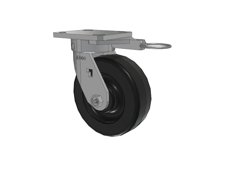 120 Series Top Plate Swivel Caster with 6 x 2 Black Phenolic Resin TM - Phenolic Wheel