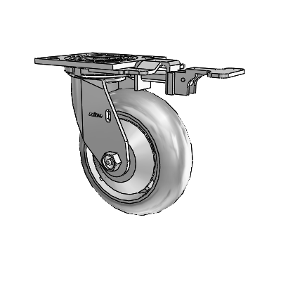 4 Series 2 Inch Wide Top Plate Swivel Caster Caster with 6 x 2 Performa Rubber (Round) Wheel