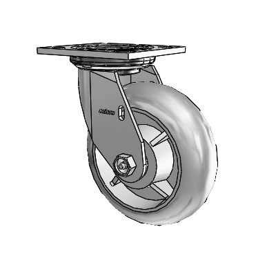 4 Series 2 Inch Wide Top Plate Swivel Caster Caster with 6 x 2 Performa Rubber (Round) Wheel
