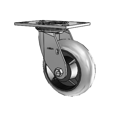4 Series 2 Inch Wide Top Plate Swivel Caster Caster with 6 x 2 Performa Rubber (Round/Conductive) Wheel