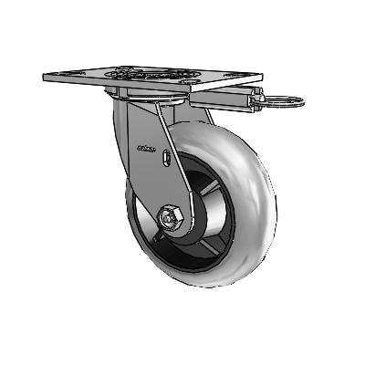 4 Series 2 Inch Wide Top Plate Swivel Caster Caster with 6 x 2 Performa Rubber (Round/Conductive) Wheel