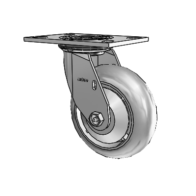 4 Series 2 Inch Wide Top Plate Swivel Caster Caster with 6 x 2 Performa Rubber (Round) Wheel