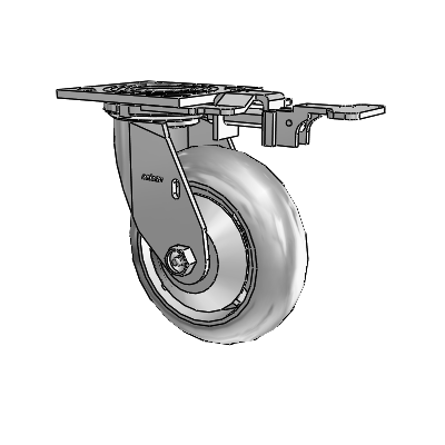 4 Series 2 Inch Wide Top Plate Swivel Caster Caster with 6 x 2 Performa Rubber (Round) Wheel