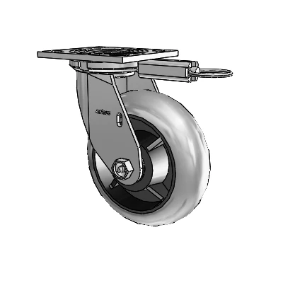 4 Series 2 Inch Wide Top Plate Swivel Caster Caster with 6 x 2 Performa Rubber (Round/Conductive) Wheel