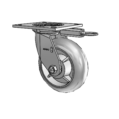 4 Series 2 Inch Wide Top Plate Swivel Caster Caster with 6 x 2 Performa Rubber (Round) Wheel