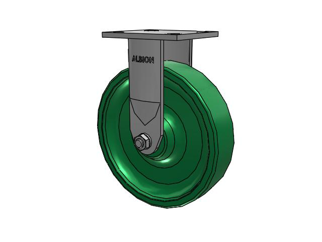 120 Series Top Plate Rigid Caster with 8 x 2 Green Polyurethane XI - X-treme Solid Polyurethane Wheel