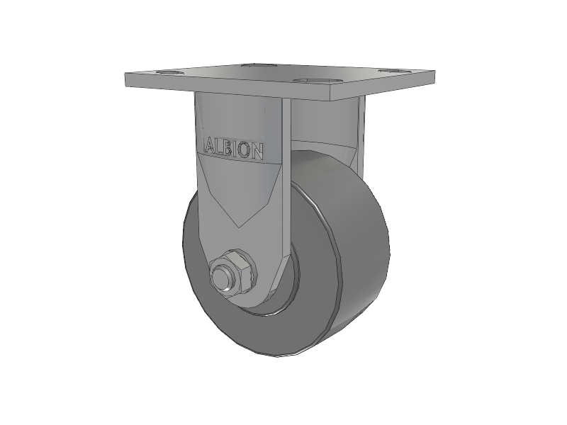 120 Series Top Plate Rigid Caster with 4 x 2 Grey Polyurethane XP - X-treme Plus Solid Polyurethane Wheel