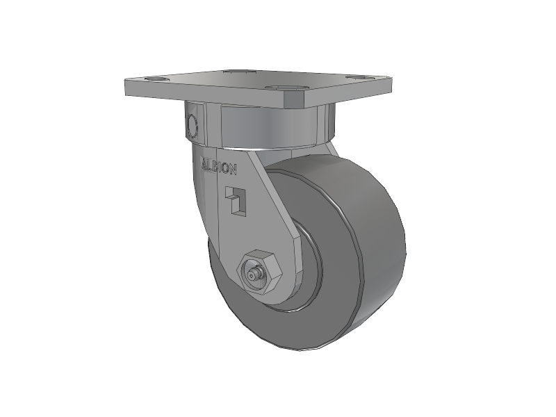 120 Series Top Plate Swivel Caster with 4 x 2 Grey Polyurethane XP - X-treme Plus Solid Polyurethane Wheel