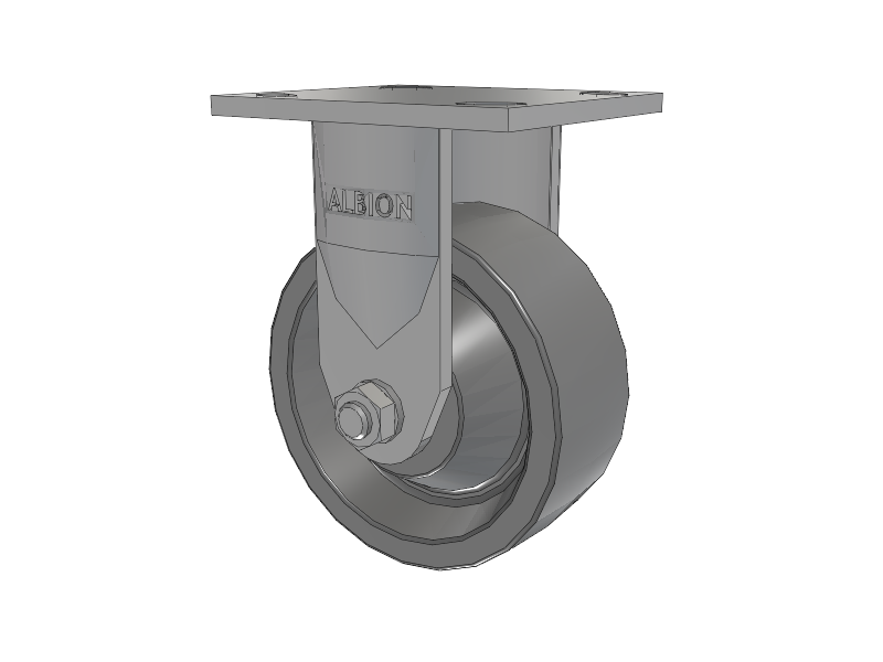 120 Series Top Plate Rigid Caster with 5 x 2 Grey Polyurethane XP - X-treme Plus Solid Polyurethane Wheel