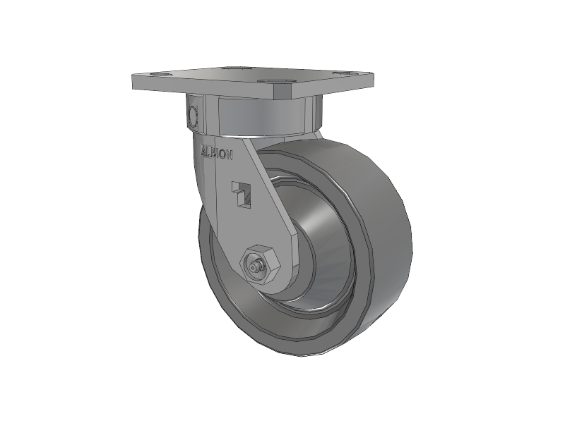 120 Series Top Plate Swivel Caster with 5 x 2 Grey Polyurethane XP - X-treme Plus Solid Polyurethane Wheel