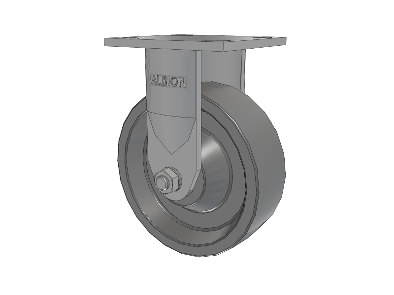 120 Series Top Plate Rigid Caster with 6 x 2 Grey Polyurethane XP - X-treme Plus Solid Polyurethane Wheel