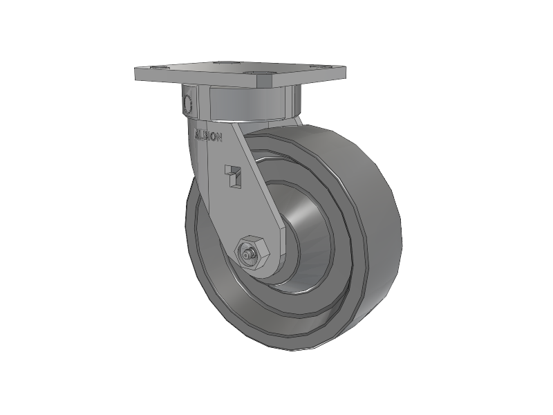 120 Series Top Plate Swivel Caster with 6 x 2 Grey Polyurethane XP - X-treme Plus Solid Polyurethane Wheel