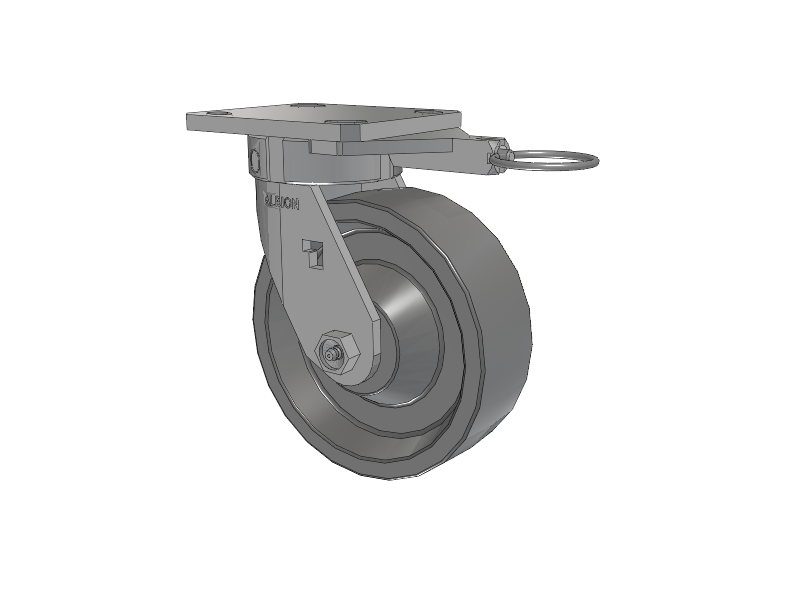 120 Series Top Plate Swivel Caster with 6 x 2 Grey Polyurethane XP - X-treme Plus Solid Polyurethane Wheel
