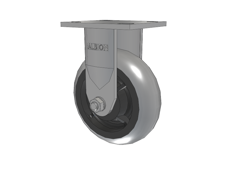 120 Series Top Plate Rigid Caster with 6 x 2 Grey Tread on Grey Core XP - X-treme Plus Solid Polyurethane Wheel