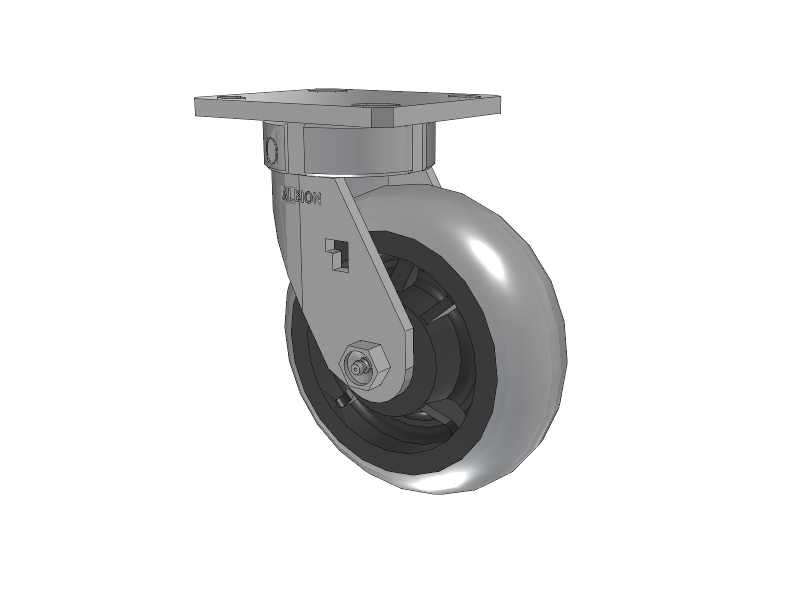 120 Series Top Plate Swivel Caster with 6 x 2 Grey Tread on Grey Core XP - X-treme Plus Solid Polyurethane Wheel
