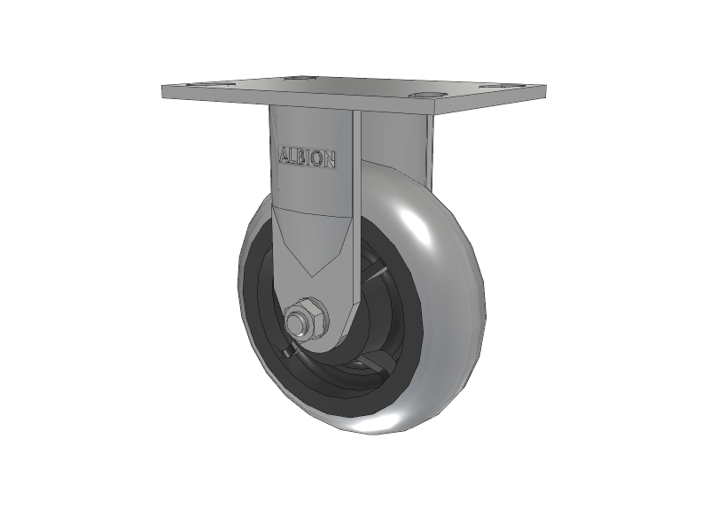 120 Series Top Plate Rigid Caster with 6 x 2 Grey Tread on Grey Core XP - X-treme Plus Solid Polyurethane Wheel