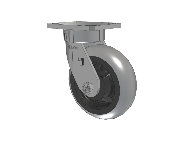120 Series Top Plate Swivel Caster with 6 x 2 Grey Tread on Grey Core XP - X-treme Plus Solid Polyurethane Wheel