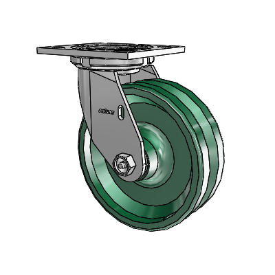 4 Series 2 Inch Wide Top Plate Swivel Caster with 6 x 2 V-Groove Wheel