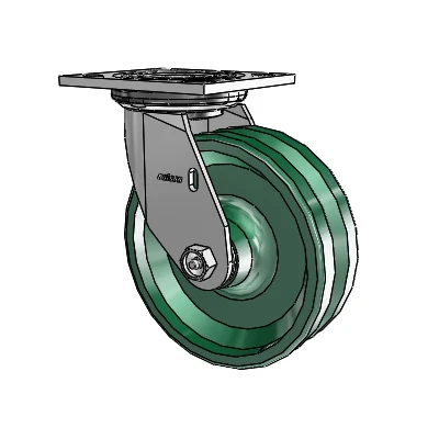 4 Series 2 Inch Wide Top Plate Swivel Caster with 6 x 2 V-Groove Wheel